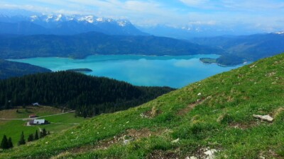 Walchensee und Jocheralm vom Jochberg
